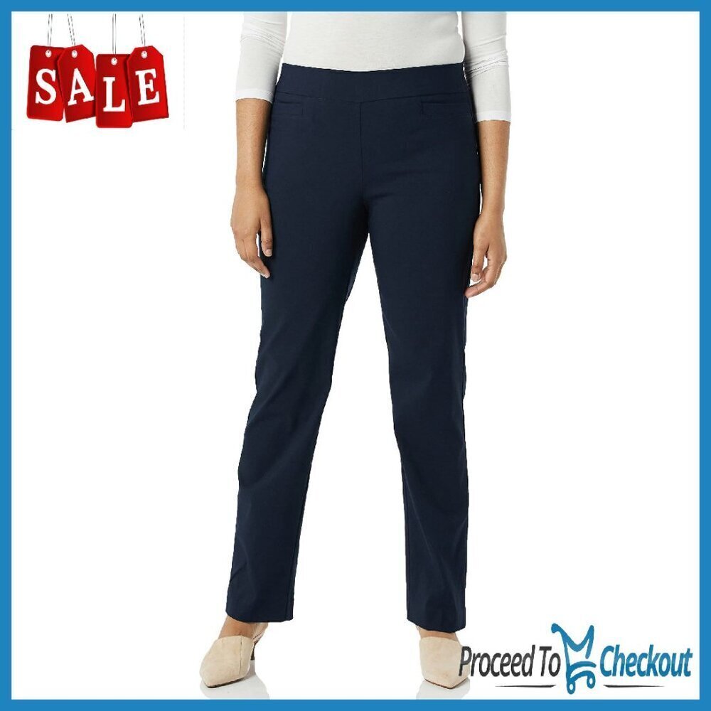 Super Stretch Pull-On Career Pants with Welt Pocket - Straight Leg